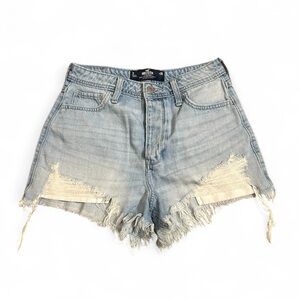 Hollister Light Blue Distressed Jean Shorts